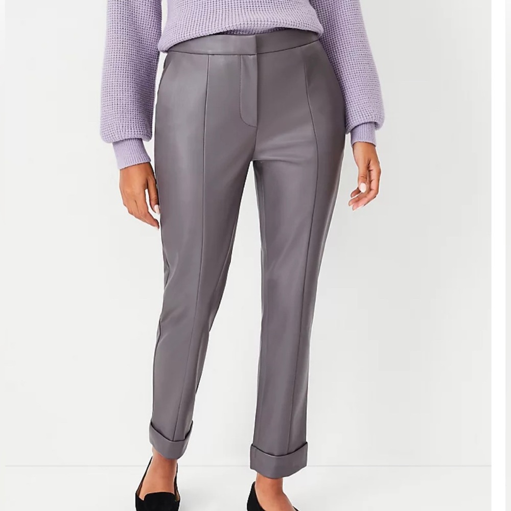 The Petite Faux Leather High Waist Ankle Pant - Curvy Fit